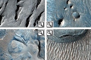 Foto del fondo delle Tithonium e Ius Chasmas fatte della sonda Mars Reconaissance Orbiter