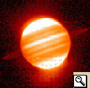 Immagine del 1994 di Giove e dei suoi anelli dell'Infrared Telescop delle Hawaii