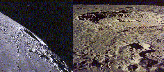 Due foto del cratere Copernicus effettuate durante la missione dell'Apollo 17