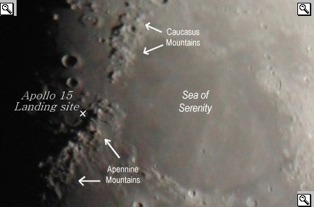 Zona di allunaggio dell'Apollo 15 e alcune foto effettuate nell'occasione