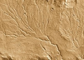 Alcuni canali della superficie di Marte.