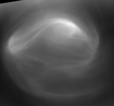 Filmato del movimento di uno degli occhi del vortice del Polo Sud, ripreso dalla sonda Venus Express
