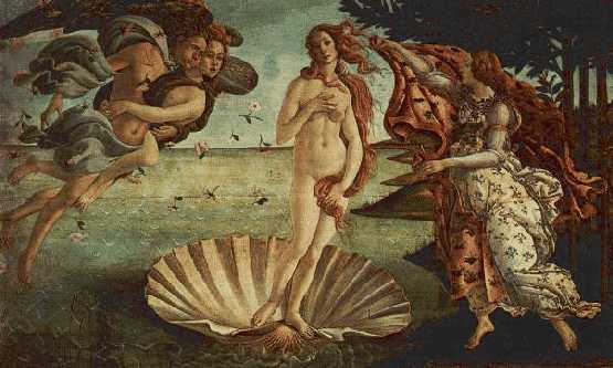 Il famoso quadro del Botticelli La nascita di Venere